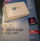   WHITE ECOFRIENDLY MAILING LABELS 750 LABELS 25 SHEETS #48360  