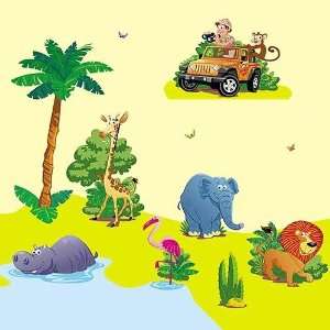 Africa safari   Giant Wall Sticker Decals (Kit 82.7 x 39.4 Inches) for 