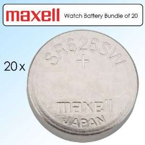  Maxell SR626SW 377 Silver Oxide Watch Battery Bundle of 20 