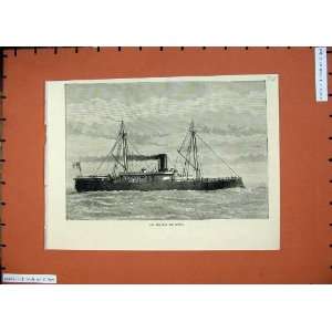  1874 H.M Sailing War Ship Iron Clad Ram Rupert Fine Art 
