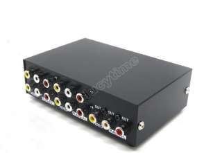 Video Audio AV RCA Switch 4 Ports Selector Splitter Box  