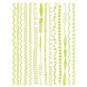  Lime Green Stitches Rub Ons by Hambly Arts, Crafts 