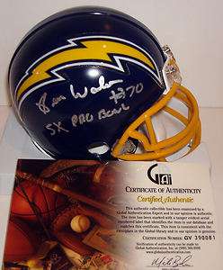 Russ Washington Signed Auto San Diego Chargers NFL Mini Helmet  