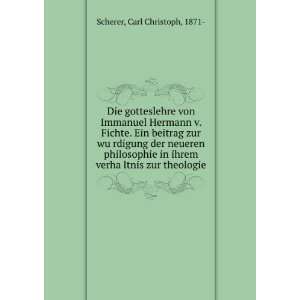   verhaÌ?ltnis zur theologie Carl Christoph, 1871  Scherer Books