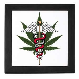    Keepsake Box Black Medical Marijuana Symbol 