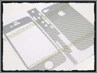 Iphone 4 i phone 4 Silver Carbon Fiber Full Skin Sticker protect easy 