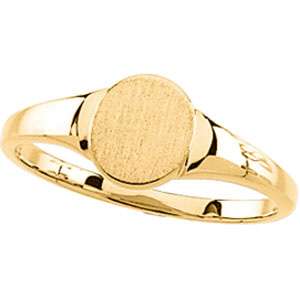 Signet Ring 5544 10K Yellow Gold Engraveable Initial Ba  