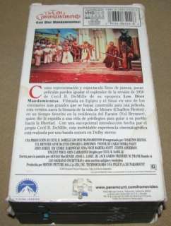 The Ten Commandments VHS 2 Tape Set, Spanish Subtitles 097360652406 