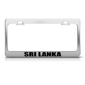 Sri Lanka Flag Chrome Country license plate frame Stainless Metal Tag 