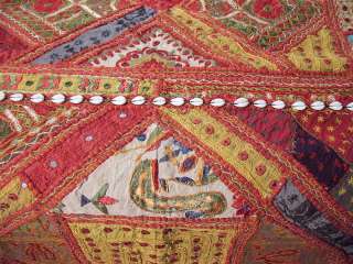 Kutch Embroidery Ethnic India Bedding Coverlet Tapestry  