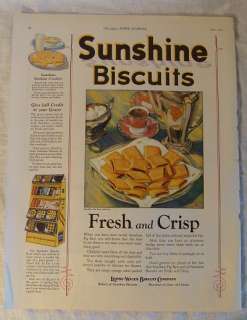 1924 Sunshine Biscuits Print Ad Loose Wiles Display  