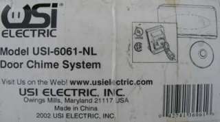 New USI Elec USI 6061 NL 120V Wired Indoor Chime System  