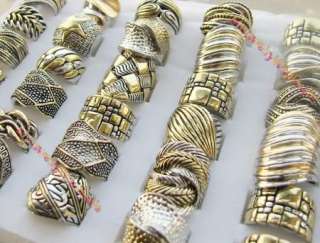 wholesale 18 pieces vintage style Gold & Silver rings two tone Plated 