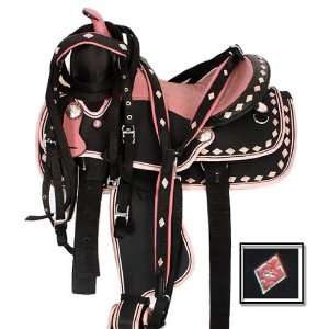  Pink Synthetic Western Horse Saddle Tack Set 12 17 Sports 