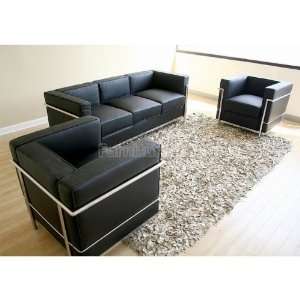 Wholesale Interiors Le Corbusier Style Living Room Set (Black) 610 