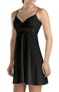 NWT HANRO black Chemise gown lace cotton L 7100 $138  