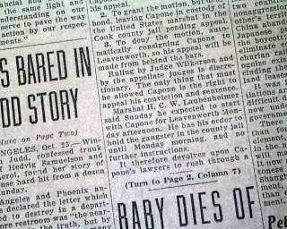 AL CAPONE Scarface Guilty 11 Yrs. Prison 1931 Newspaper  