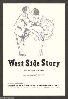 Stephen Sondheim WEST SIDE STORY Leonard Bernstein / Larry Kert 1959 