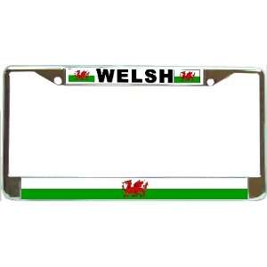  Welsh Wales Dragon Flag Chrome License Plate Frame Holder 