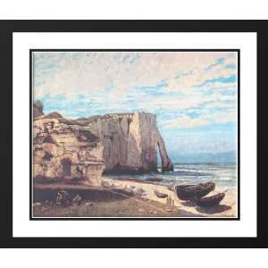  Courbet, Gustave 34x28 Framed and Double Matted The Cliff 