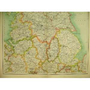  1898 Map England Wales North Sea Wash York Mersey Print 