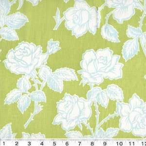  45 Wide Pop Garden Wallpaper Roses Lime Fabric By The 