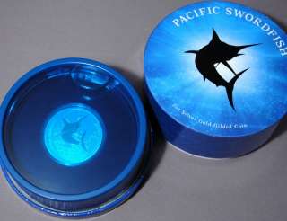 Fiji 2011 Pacific Swordfish Gilded $2 1 Ounce Pure Silver Proof  