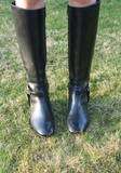 New & auth Tory Burch Donovan tall black leather riding boots size 8.5 