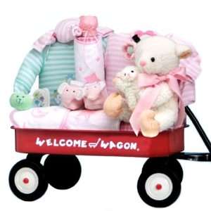  Welcome New Baby Girl Gift Wagon Baby