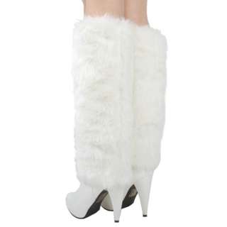 FUR Fashion White Knee High Womens Dress Winter Boots  