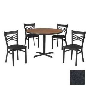  42 Round Table & Criss Cross Back Chair Set, Graphite 