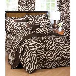  Brown Zebra Complete Bedding Set White