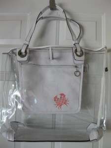 COACH clear XL HUGE beach tote bag shopper NWT 16594 seahorse crab 