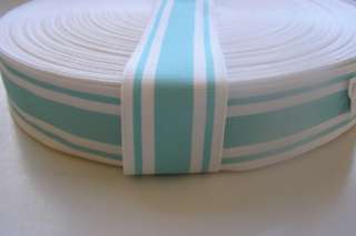 Grosgrain Acetate Ribbon Blue White Stripe 1.5 3 YD  