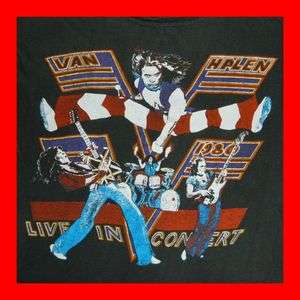 1980 VAN HALEN VINTAGE TOUR T SHIRT CONCERT TEE 80S  