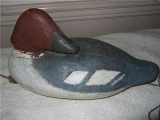 Antique Hand Carved Duck Decoy Sleeping Hen Whistler  