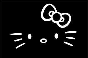 Hello Kitty Face Only with Whisker Bow Car Vinyl Window Decal Decals 