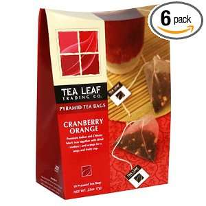 Tea Leaf Trading Company Cranberry Orange Tea, 10 Count Pyramids (Pack 