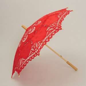   Embroidery Pure Cotton Lace Wedding Parasol Umbrella 