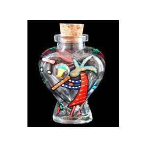     Large Heart Shaped Bottle with Cork top   6 oz.   4.5 inches tall