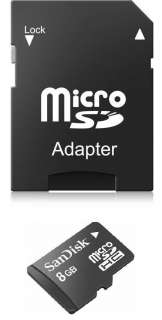 8GB MicroSD Memory Card+SD Adapter for Motorola Driod 2 Global Android 