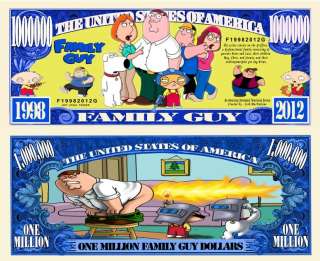 You get 2  Family Guy  Dollar Bill for only $1.00 plus shipping 