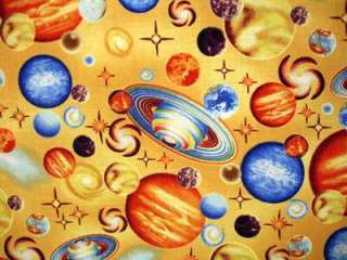 Space Ranger Planets Stars Galaxies 100% Cotton Fabric  