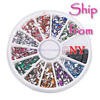   Art Glitter Tips Rhinestones Tears Gems 2.0mm Wheel 12 Color  