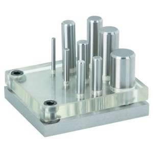 Hardened Alloy Steel 9 Piece Punch and Die Set w/ Clear Plate for Easy 