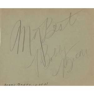  Bobby Breen Singer Hand Signed Album Page 1938   Sports 