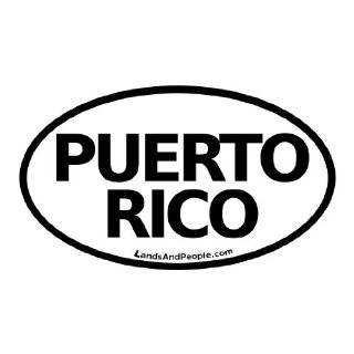 Puerto Rico Black on White Car Bumper Sticker Decal Oval