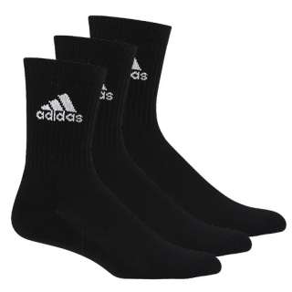 Adidas AdiCrew Cotton Cushion 3 Pack Sport Socks Black  