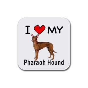  I Love My Pharaoh Hound Square Coasters (Set of 4) Office 