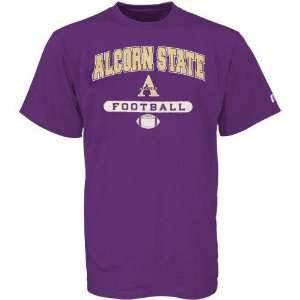  NCAA Russell Alcorn State Braves Purple Football T shirt 